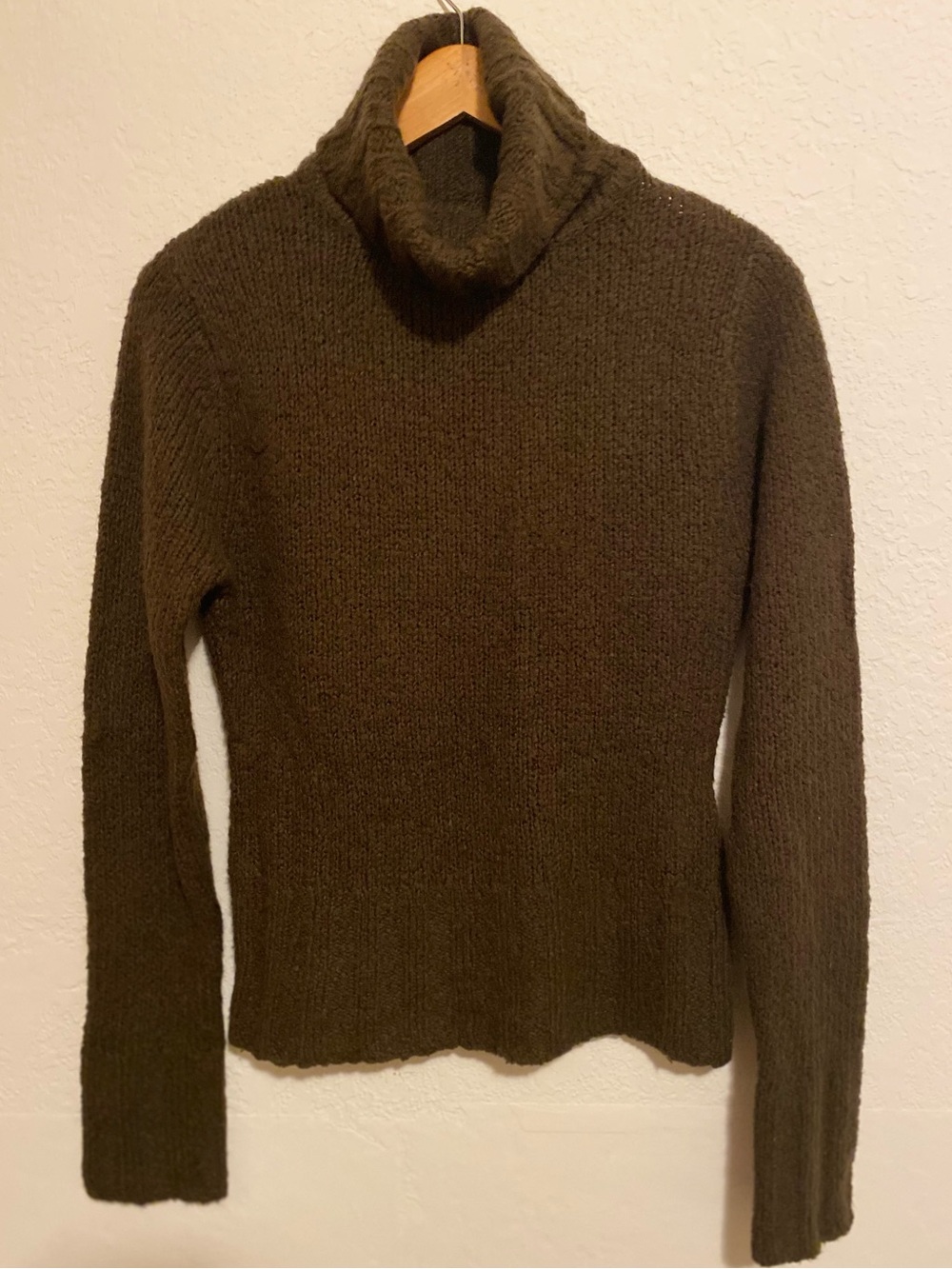 Kenzie Vintage Olive Green Turtleneck Sweater - Women's Knit Pullover Size M